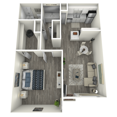 Sentry Tempe Apartment Homes 1x1 Floor Plan